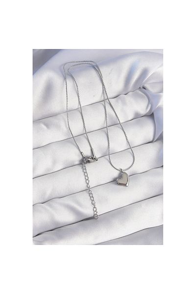 Skygo 316L Steel Silver Color Minimal Heart Design Necklace - Tj-Bko8925
