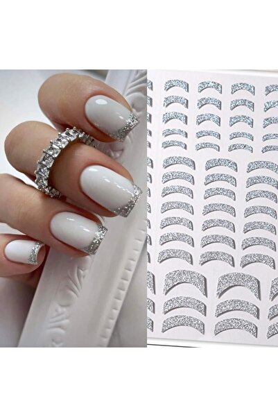 Choice 10 ملصقات أظافر فرنسية ثلاثية الأبعاد، خطوط فرنسية، نصائح نقل فن الأظا...