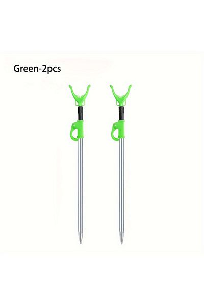 Choice green 2pcs 2pcs Premium Aluminum Alloy Telescopic Fishing Rod Holders with Sturdy Fishing Pole Stand