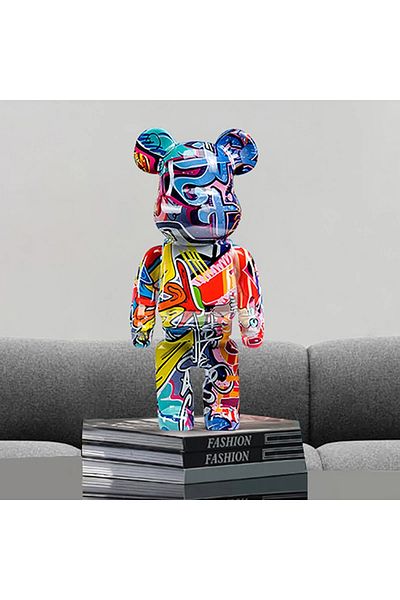 Choice C 27cm/10inches Graffiti Bear Figurine Home Decor Animal Abstract Ornament Storage Money Jar Modern.