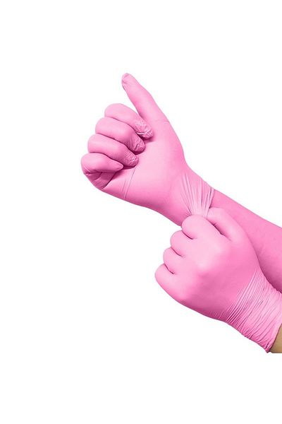 Choice S Pink-50pcs 20/50pcs Pink Disposable Nitrile Gloves Waterproof Household Nitrile Gloves Hair Dyeing