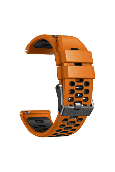 Choice حزام سيليكون برتقالي أسود مقاس 24 مم لساعة Suunto 9 Baro 7 D5 Spartan ...