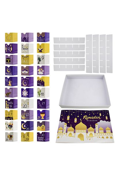 Choice other 1Set 1pc Ramdan Advent Calendar 2025 Eid Al Fitr Decoration with Drawers 30 Empty Boxes Gift P