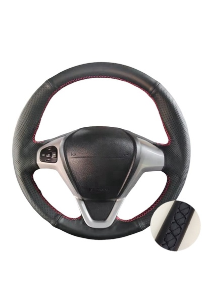 Choice Black Thread Microfiber Leather Car Steering Wheel Cover For Ford EcoS...