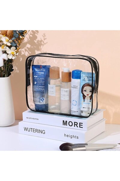 choice2 مجموعة متوسطة الحجم من 1/3 قطع من حقائب أدوات التجميل الشفافة، حقيبة ...