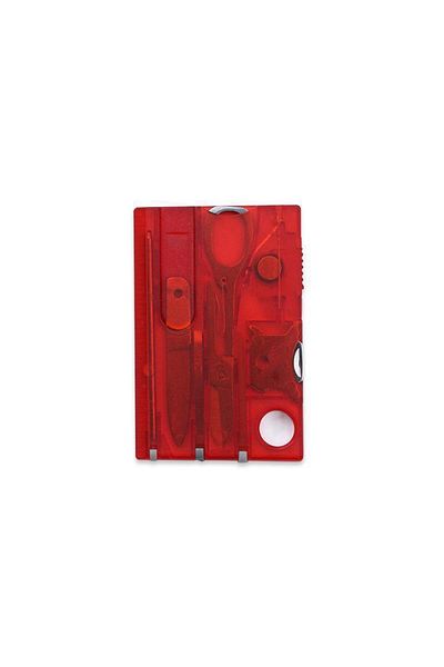 Choice Red Multifunctional tool card Swiss tool card Office tool Letter opener screwdriver 9-piece outdoor