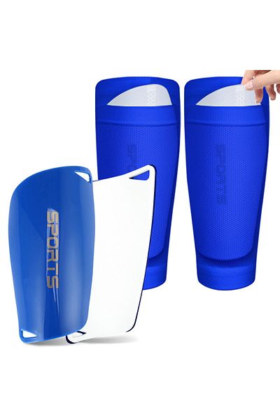 loogdeel L Blue Loogdeel Sport Soccer Football Shin Guard Socks Pads EVA Cushion Protection Reduce Shocks and