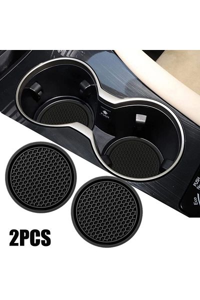 Choice 2pcs Black Car Auto Cup Holder Anti Slip Insert Coasters Pads Interior Accessories For Most Cups ...