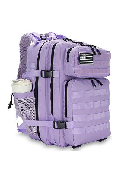 Choice حقيبة ظهر تكتيكية كبيرة أرجوانية فاتحة 45 لترًا 3P حقيبة ظهر للمشي لمسافات طويلة وحقيبة ظهر رياضية خارجية مقاومة للماء للتسلق