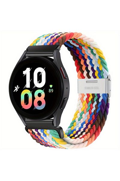 Choice 20mm Official rainbow 22mm 20mm Nylon Strap For Samsung Galaxy Watch 6 5 4/Gear S3 Magnetic Buckle M