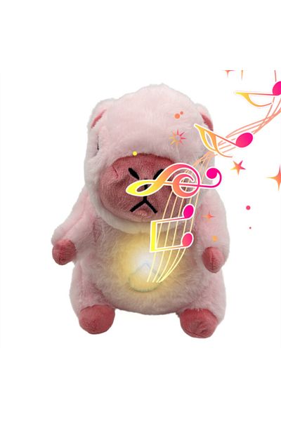 Choice Pink 1pc, 13in Breathing capybara made of European mink velvet. It has four functions: breathing rhy