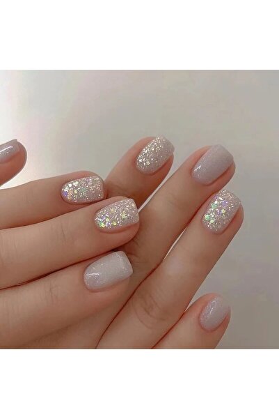 Choice QHW1009 24 قطعة أظافر قصيرة فرنسية بسيطة مع 1 جيلي جل و1 مبرد أظافر