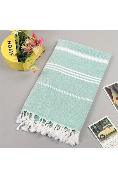 Choice 1pc Green 100x180cm Turkish Beach Towel Oversized Sand Free Tassel Quick Dry Swim Extra Large Light