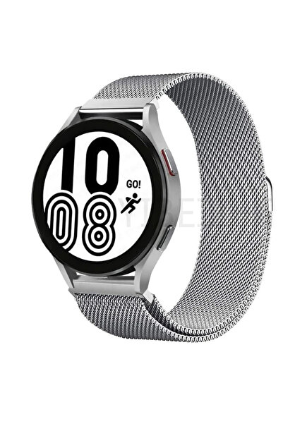 Choice1 سوار ساعة فضي مقاس 20 مم بحلقة ميلانو واحدة لساعات سامسونج جالاكسي 4/...