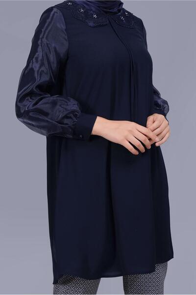 Alvina Bead Embroidered Baby Collar Tunic - 40796