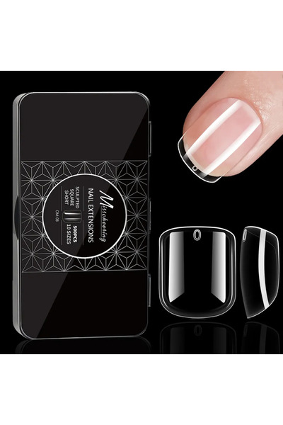 Choice OM-08 10 أحجام من أطراف الجل الناعمة ذات الأطراف الصناعية ذات الشكل الطبيعي المنحوت على شكل نعش باليه بلون اللوز مع تغطية كاملة P