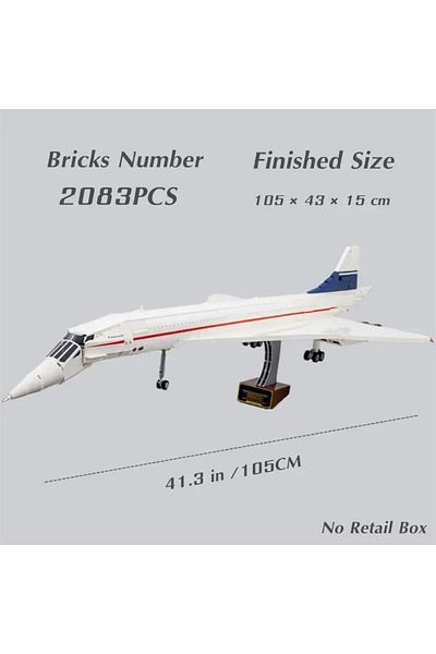 GSF No Original Box 2083pcs 2083pcs Airbus Concorde Building Kit World’s First Supersonic Airliner Aviat