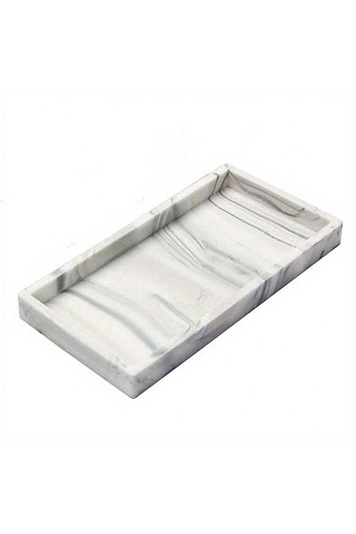 Choice Tray marble S 1 Pack Bathroom Tray Soft Silicone Jewelry Tray Dressing Table Decorative Bathroom Tra