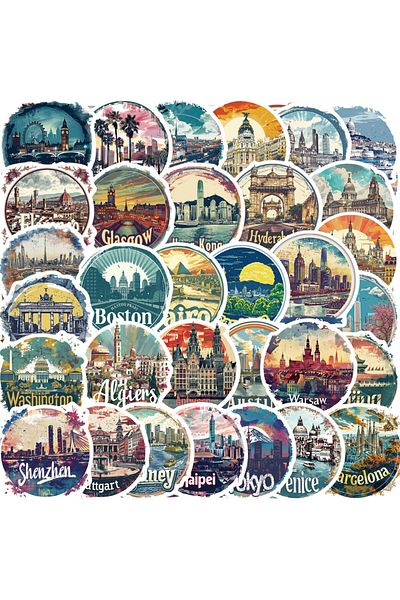 Choice 50PCS 50PCS City Collage Lee Designsca Graffiti Sticker Decorative Luggage Water Cup Phone Case Guit