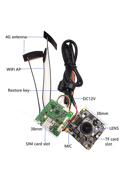 Choice كاميرا 2 ميجا بكسل صغيرة 4G ذات ثقب دبوس CCTV P2P Onvif Audio Diy 3G 4G Sim وحدة كاميرا لوحة شريحة 4G