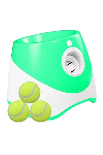 Choice Green Dog Ball Thrower Launcher Ball Launcher for Dogs with 3Tennis Ball Interacive Dog Toys Fun Ind