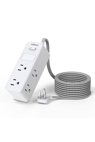 JcBlaon Us 6 White Us Plug Ac Outlet Multitap Power Strip 5ft Extension Cord Electrical Socket Smart Home Of