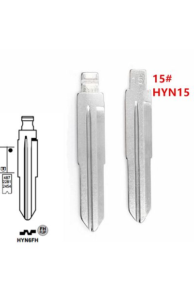 Choice 10pcs HYN15 HYN6 Flip Blank key Blade 15# HYN6FH for Hyundai Elantra Tucson Kia Cerato for KD key...