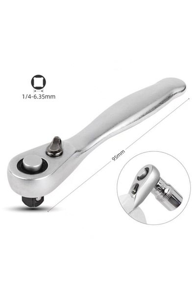 Choice Single-head 1Pcs Mini Double Headed Ratchet Wrench 1/4 Inch Drive Socket Screwdriver Bit Driver Quic