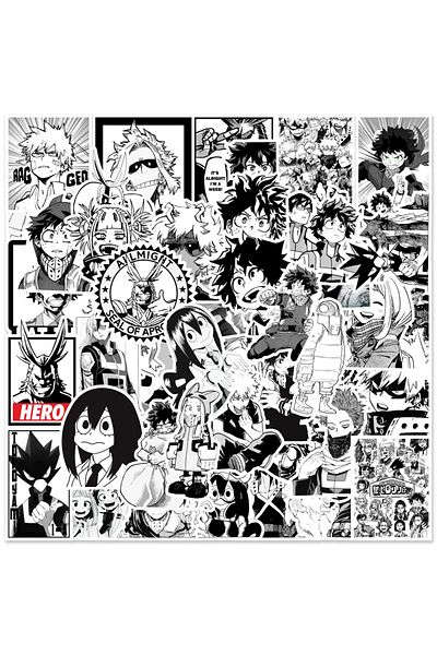 Choice A409200-50PCS 50PCS Anime Black and White My Hero Academia Graffiti Waterproof Sticker Creative Deco