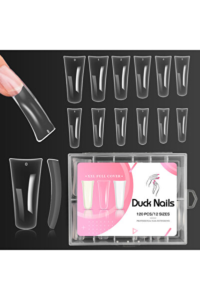 Choice Clear Duck Nail Tips - 120pcs Extra Long Duck Feet Style Nail Tips Cle...