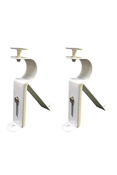 Choice حامل قضيب ستارة أبيض مكون من قطعتين، حامل ستائر، حامل ستائر، رف دعم عالمي لـ 1