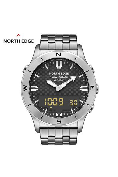 Choice White NORTH EDGE Men's Sports Digital Watch Waterproof 50M Altimeter Barometer Compass Business Luxu