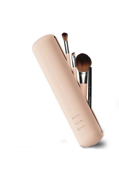 Choice pink Silicone Brow Pencil Case Makeup Brush Eyeshadow Brush Storage Set Dust-Proof Simple Portable T
