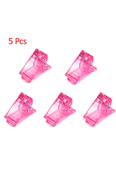 Choice 5 قطع من مشابك الأظافر الأكريليكية الوردية الشفافة المصنوعة من الجل ال...