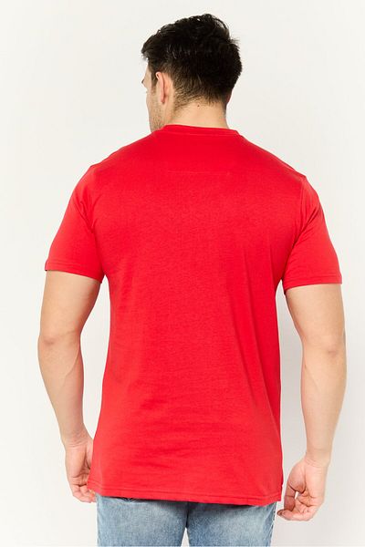 Cavalli Class Men Crew Neck Short Sleeve Graphic T Shirt, Red