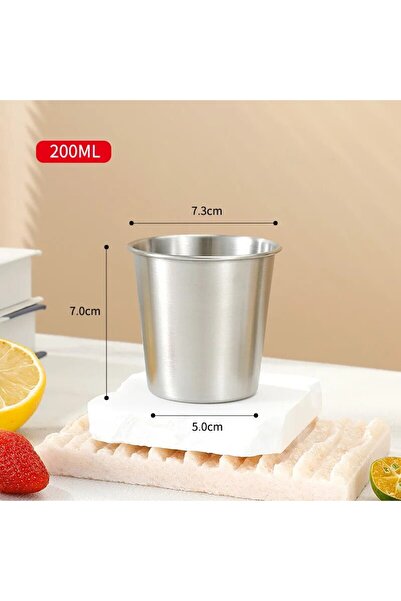 Choice أكواب بيرة تخييم خارجية من الفولاذ المقاوم للصدأ ذات طبقة واحدة بسعة 200 مل، أكواب مياه كبيرة السعة، Curling C