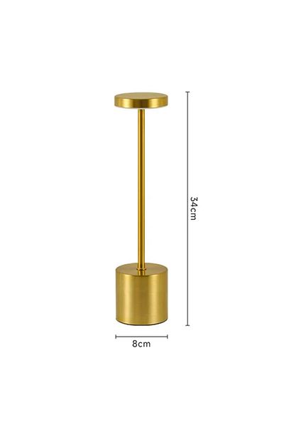 Choice changeable Golden Simple LED Rechargeable Touch Metal Table Lamp Three Colors Bedside Creative Ambie