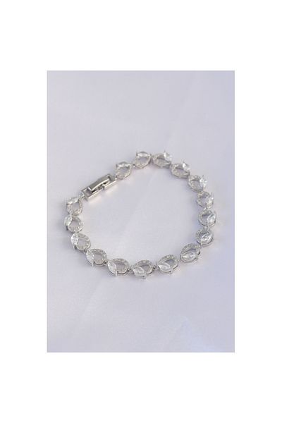 Skygo Brass Zircon Stone Vip Series Silver Barley Model Bracelet - TJ-BB6062