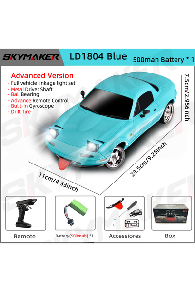 Choice سيارة دريفت B-1B500 Skymaker 1/18 RC LDRC LD1804 MX5 2.4GHz RWD مع جير...