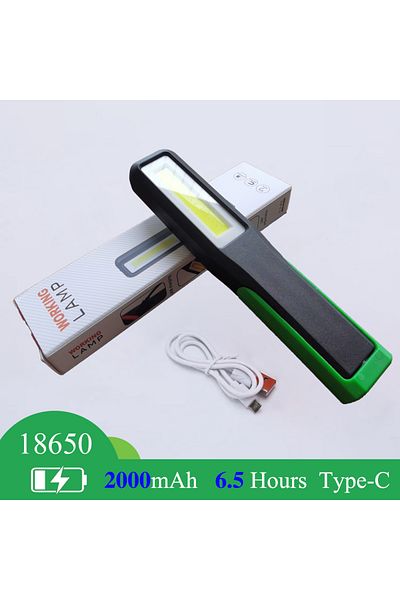 Unibrother Green Portable COB LED Work Light Car Garage Mechanic Lamp Type-C Charging Flashlight Magnetic Torch