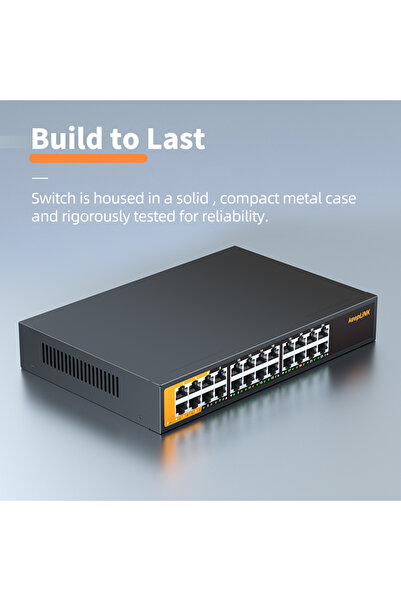 Choice1 Switch with US Plug KeepLiNK 24-Port Gigabit Ethernet Switch Unmanaged Plug and Play