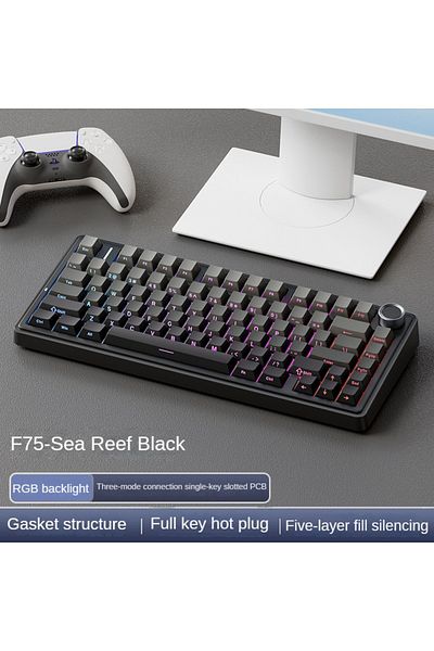 Choice Reaper Axis Reef black AULA F75 wireless Mechanical Keyboard,Gamer keyboard Customized Hot-Swap 75%