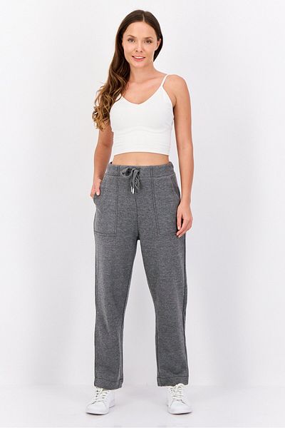 Esprit Women Regular Fit Straight Leg Heather Sweatpants, Grey
