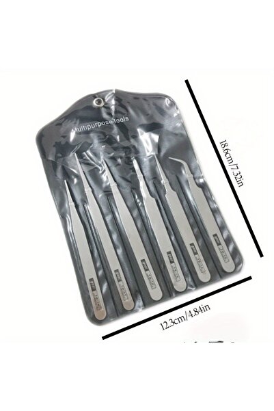 Choice 1Set 6Pcs Stainless Steel Tweezers Repair Tool Industrial Precision Bent Straight Tweezers Repair To