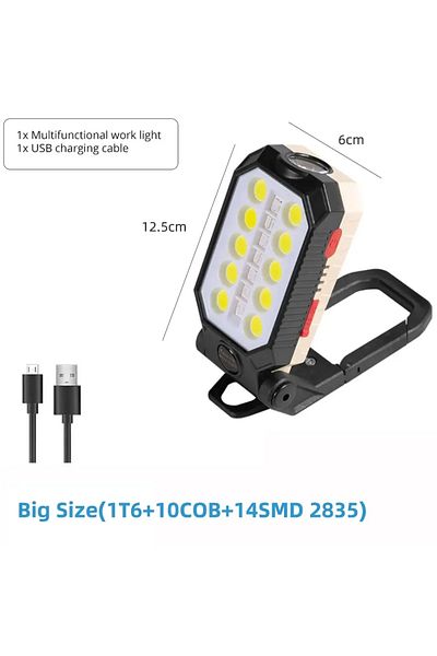 Heinast Built-in Battery G109-a 4000mah Rechargeable Work Light 30w Super Bright Cob Flashlight With Magneti