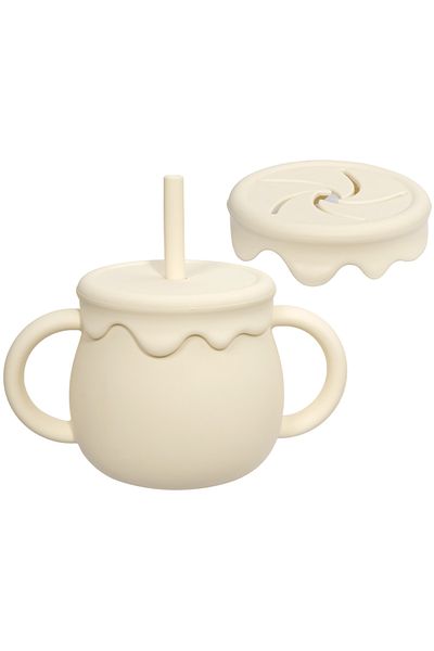 Choice B Baby Feeding Food Storage Box Snack Cup Portable Drinking Cup Infant Dual Purpose Sippy Cup Cover.