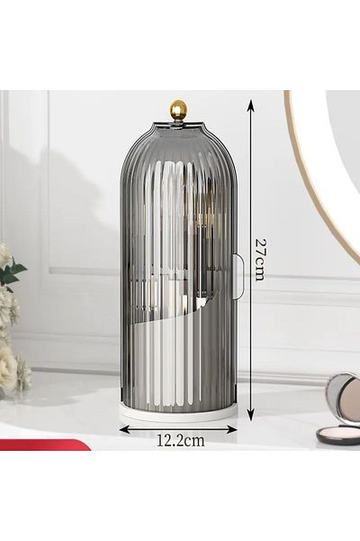Choice Black 360° Rotary Makeup Brush Holder With Cover Luxury Cosmetics Lipstick Eyebrow Pencil Holder Eye