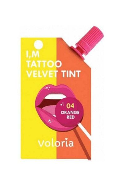 voloria I'm Tattoo Velvet Tint 04 Orange Red by Voluria Lip