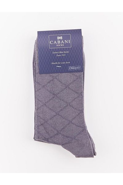 Cabani Diamond Patterned Men's Gray 2-Piece Socks