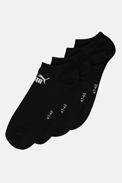 Puma Men 4 Pair Brand Logo Sneaker Socks, Black/white